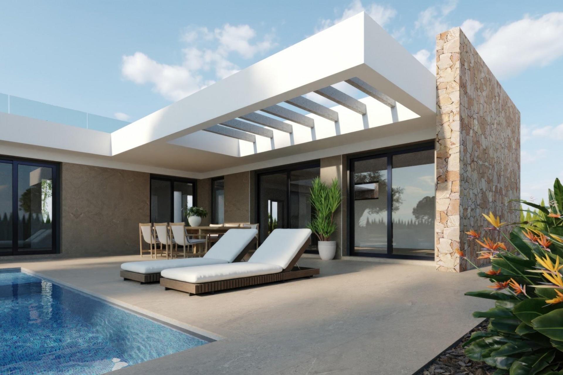 Obra nueva - Villa independiente - Fuente Alamo - Hacienda del Alamo