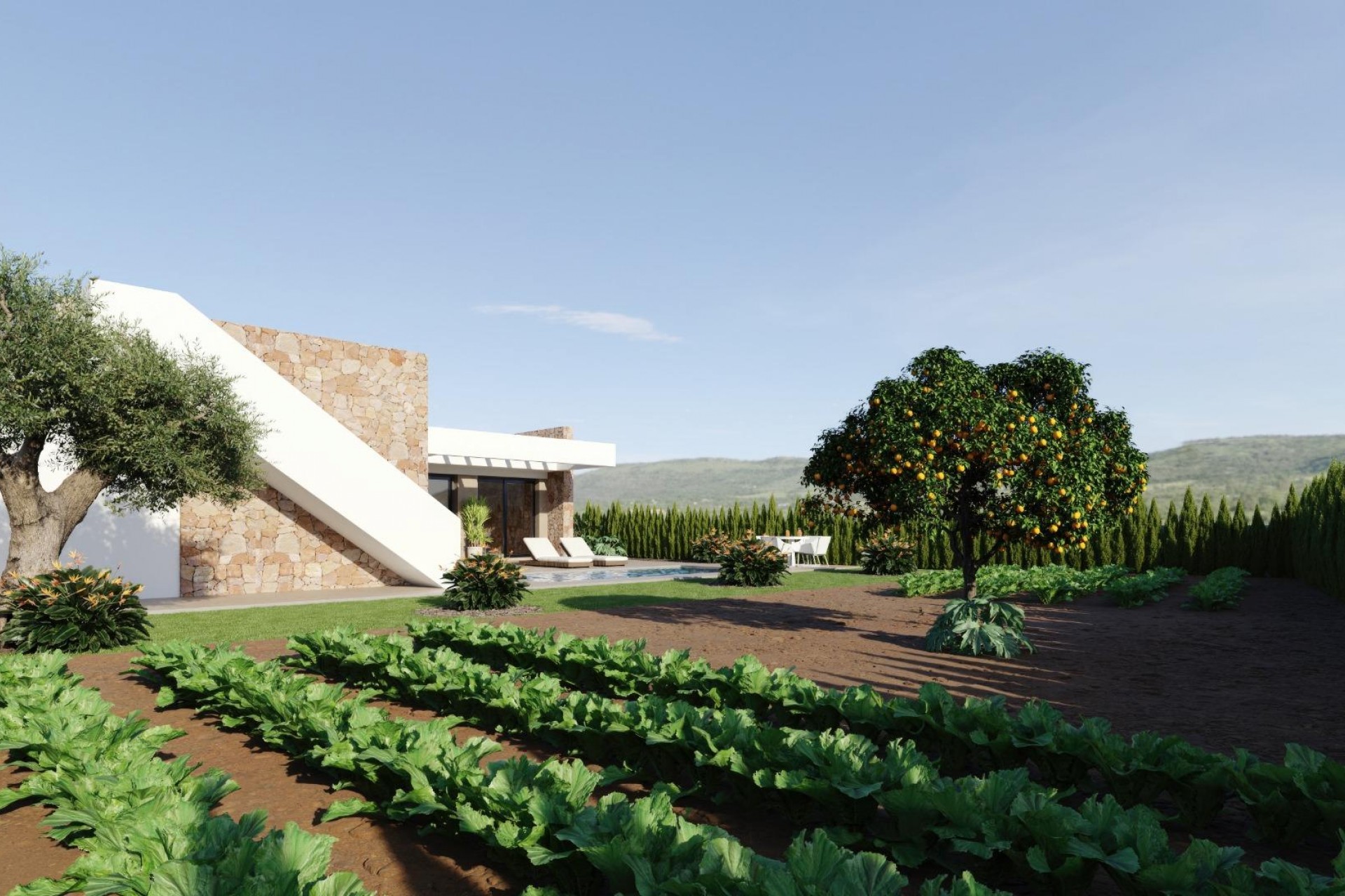Obra nueva - Villa independiente - Fuente Alamo - Hacienda del Alamo